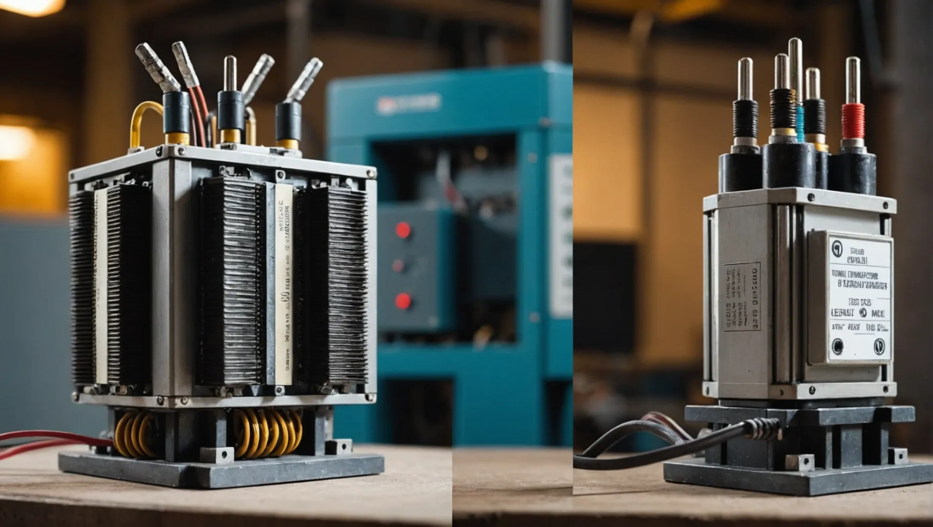 Comparison between a split transformer and a traditional transformer with focus on core structure